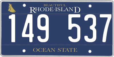 RI license plate 149537