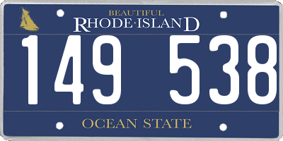 RI license plate 149538