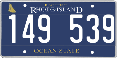 RI license plate 149539