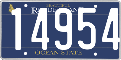 RI license plate 14954