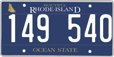 RI license plate 149540