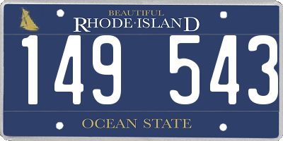 RI license plate 149543