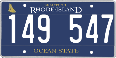RI license plate 149547