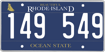 RI license plate 149549