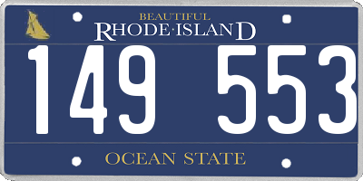 RI license plate 149553