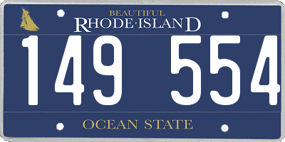 RI license plate 149554