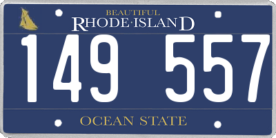 RI license plate 149557