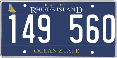 RI license plate 149560