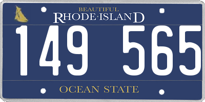 RI license plate 149565