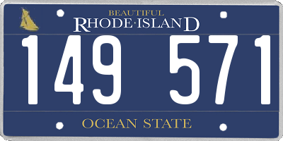 RI license plate 149571