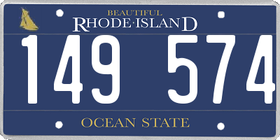 RI license plate 149574