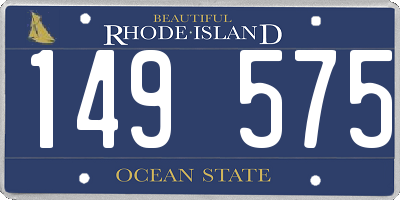RI license plate 149575