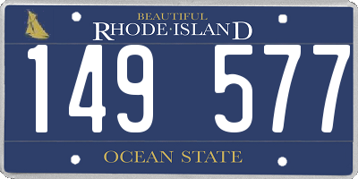 RI license plate 149577