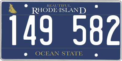 RI license plate 149582