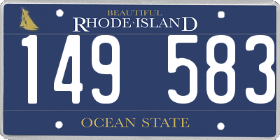 RI license plate 149583