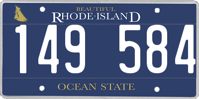 RI license plate 149584