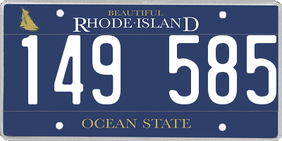 RI license plate 149585