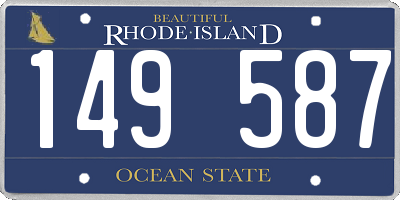 RI license plate 149587