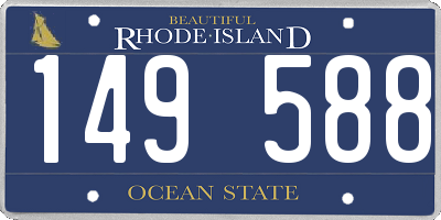 RI license plate 149588