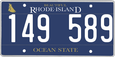RI license plate 149589
