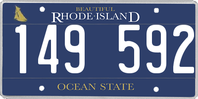 RI license plate 149592