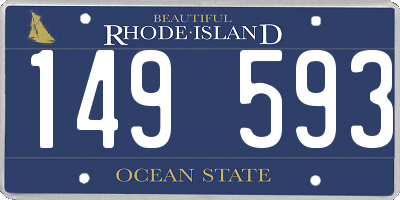 RI license plate 149593