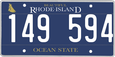 RI license plate 149594