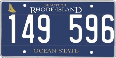 RI license plate 149596