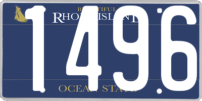 RI license plate 1496