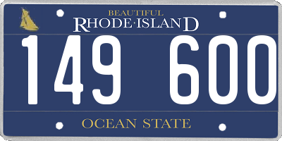 RI license plate 149600
