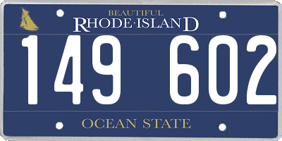 RI license plate 149602