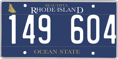 RI license plate 149604