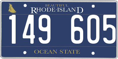 RI license plate 149605