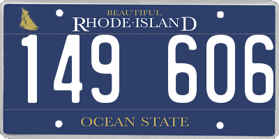 RI license plate 149606