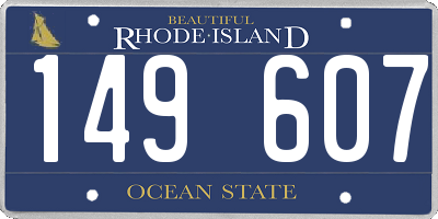 RI license plate 149607