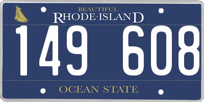 RI license plate 149608