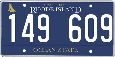 RI license plate 149609