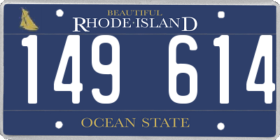 RI license plate 149614