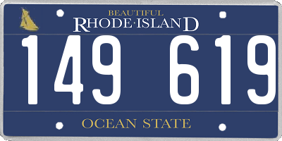 RI license plate 149619