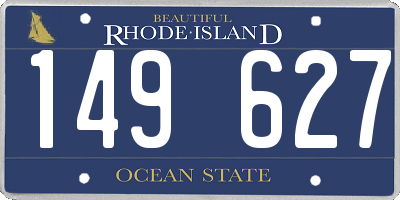 RI license plate 149627