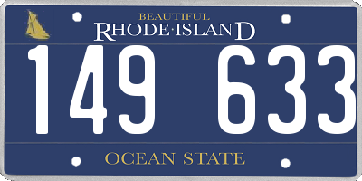 RI license plate 149633