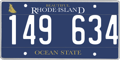 RI license plate 149634
