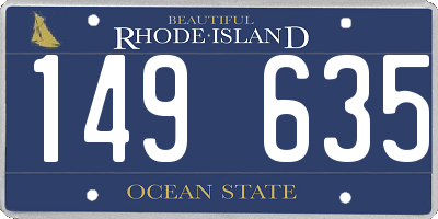 RI license plate 149635