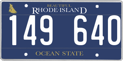 RI license plate 149640