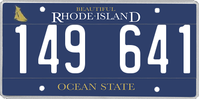 RI license plate 149641