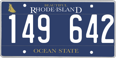RI license plate 149642