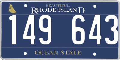 RI license plate 149643