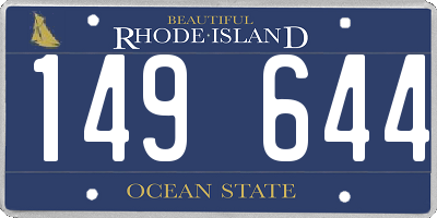 RI license plate 149644