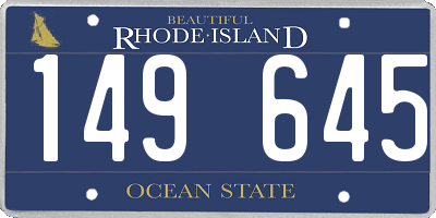 RI license plate 149645