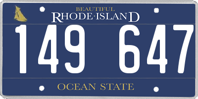 RI license plate 149647